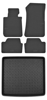 Produktbild von Gummimatten + Kofferraumwanne für BMW X1 E84 2009-2011 (SUV, Standard-Kofferraum) – Schwarz, passgenau – Wielganizator