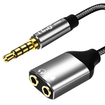 Image de Adaptateur audio 3.5mm vers prise double jack 3.5mm casque + micro LinQ