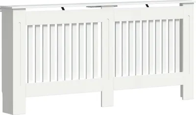 Image de vidaXL Couverture de radiateur blanc brillant 172 x 19 x 81,5 cm