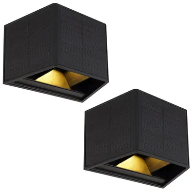 Produktbild von 2x LED Wandleuchte, Solar, Up and Down, Schwarz, H 9,9 cm