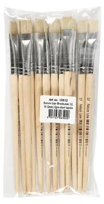 Produktbild von Creativ Company Holzpinsel Set - 12 Stück, Größe 12, Malen Basteln