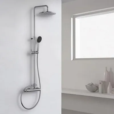 Obrázek produktu pro Sprchový systém Kronenbach 2.0, kulatý, s jednopákovou baterií a sprchovou hlavicí o průměru 22,5 cm