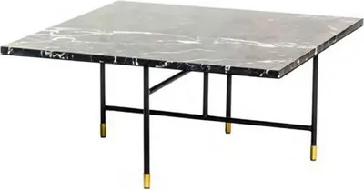 Produktbild von Casa Padrino Luxus Couchtisch Schwarz / Messingfarben 80 x 80 x H. 37 cm - Moderner Wohnzimmertisch mit Marmorplatte und Metallgestell - Luxus Wohnzimmer Möbel