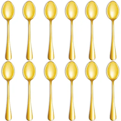 12 Suppenlöffel aus Edelstahl, Gold, 20,3 cm, spülmaschinenfest