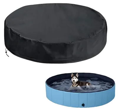 Produktbild von Schwimmbeckenabdeckung Poolabdeckung Pool-Plane - Rund - 122 x 30 cm - UV-beständig - Zugkordel - Für Hundepool und Kinderpool