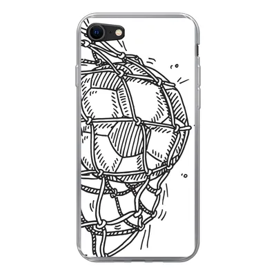 Produktbild von MuchoWow® Handyhülle Schutzhülle Hülle für iPhone 8 Eine Illustration eines Fußballschusses ins Tor - Jungen - Mädchen - Kinder Silikon Softcase Handy Hülle - Schutzhaube