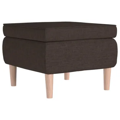 Image de Tabouret avec pieds en bois Marron foncé Tissu