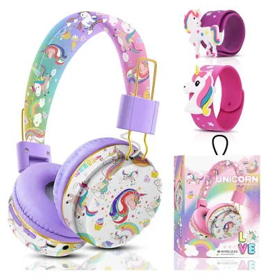 Produktbild von Bluetooth Kopfhörer Kinder, Einhorn Kopfhörer Kabellos Kinder mit Kabel, Bluetooth Kopfhörer Over Ear für Mädchen mit Mikrofon, Schule Kleinkind