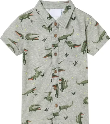 Produktbild von Kinderhemd Helles Khaki Melange 128