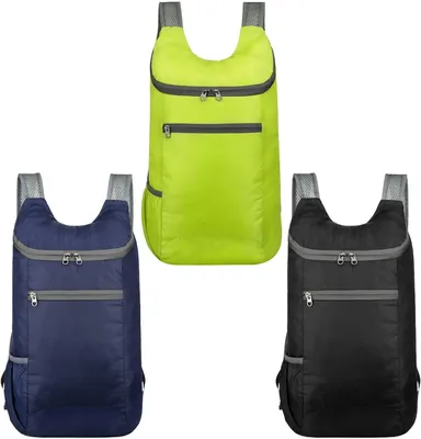 Produktbild von Faltbarer Rucksack 3 Stück, 26 x 40 x 14 cm, wasserdicht, für Bergwandern
