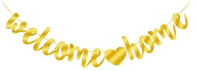 Produktbild von Willkommen Zuhause Girlande aus Glitzerkarton für Familienfeiern und Partys