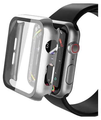 Produktbild von 2x Hülle für Apple Watch 1/2/3 38mm Schutzhülle Case, 1x Silber 1x Transparent