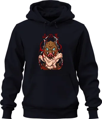 Obrázek produktu pro Uni mikina s kapucí Inosuke Wild Boar Mask Demon Hunter Dual Blades Anime Gift, Navy, XXL