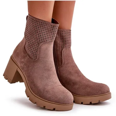 Produktbild von Damen Stiefeletten mit Reißverschluss aus Eco Wildleder Braun Rashmi 41