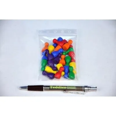 Produktbild von Holzfiguren 25mm Brettspiel, 24Stück 6 Farben