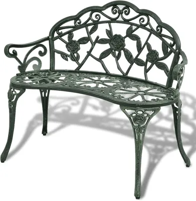 Zdjęcie produktu dla Ławka ogrodowa - Ławka do ogrodu - Ławka balkonowa - Meble ogrodowe - Ławka do wypoczynku - Rama aluminiowa - Kompaktowa, 100 cm