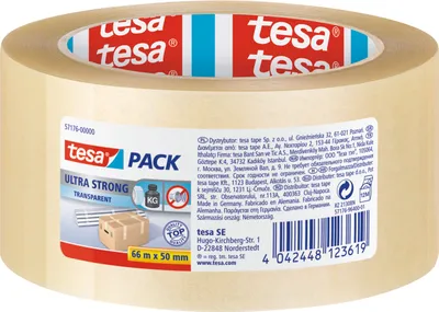 Produktbild von tesa Paketklebeband Transparent / Braun - Paketband Extra Stark - 66 m x 50mm
