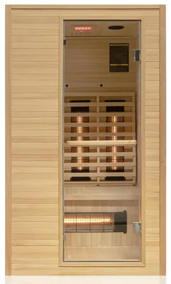 Produktbild von Dewello® Infrarotkabine Infrarotsauna CALGARY 115cm x 105cm inkl. 5 Vollspektrumstrahler, Farblichttherapie, LED
