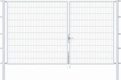 Produktbild von Alberts Doppeltor Flexo mit Zubehör, zum Einbetonieren, feuerverzinkt, Breite 350 cm, Höhe 200 cm