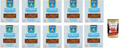 Produktbild von De Cecco Penne rigate senza Glutine No.41, Glutenfrei,100% Italienisch Pasta Nudeln gluten free 10x 400G + Italian Gourmet polpa 400g