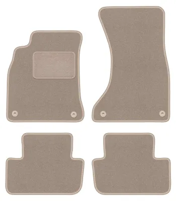 Produktbild von Velours-Fußmatten für Audi A4 B8 2007-2015 (Limousine/Kombi/Avant) – 4-tlg, Beige, passgenau – Wielganizator LUX