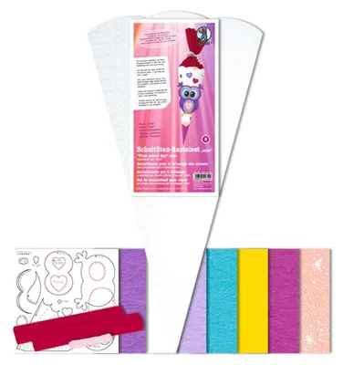 Produktbild von Ursus Schultüte Bastelset Mini, Eule, 41 cm hoch, 15 cm Durchmesser, zum Selbstbasteln