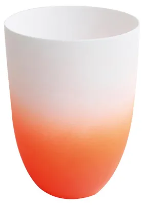 Image de ASA Selection : Vase/Bougeoir blanc mat, jaune, diamètre 8,5 cm, hauteur 12 cm