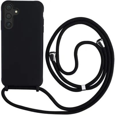 Obrázek produktu pro Pouzdro na mobilní telefon Samsung Galaxy S25 s popruhem, tenké silikonové, černé, nárazuvzdorné