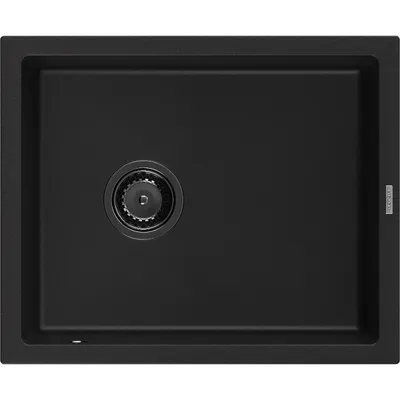 Obrázek produktu pro Mexen Pedro 1-miskový granitový dřez 560 x 460 mm, Černá, sifon Černá - 6508561000-77-B