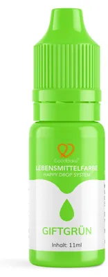 Produktbild von GoodBake Lebensmittelfarbe Giftgrün 11ml – flüssig, backfest, zum Färben von Teig & Creme