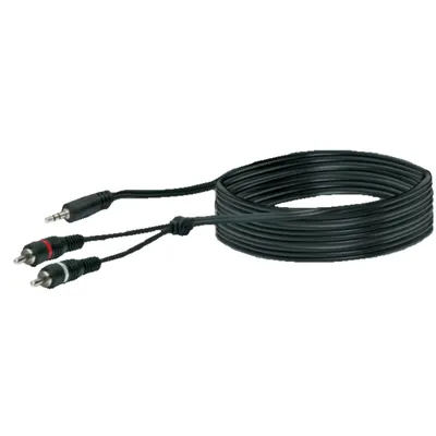 Produktbild von Schwaiger 5.0m 2 x RCA - 3.5mm, 2 x RCA, Männlich, 3.5mm, Männlich, 5 m, Schwarz