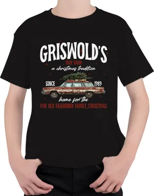 Produktbild von Griswolds Tree Farm Schöne Bescherung Clark - Weihnachten Christmas Xmas Uni Kinder T-Shirt, Schwarz, 140