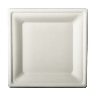 Produktbild von 12 Teller, Zuckerrohr "pure" eckig 20 cm x 20 cm weiss