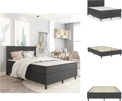 Zdjęcie produktu dla vidaXL Rama łóżka Boxspring szara tkanina 180x200 cm - Łóżka i ramy łóżek