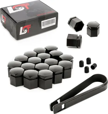 Produktbild von 20x Radschraube Abdeckkappen Set 17 mm schwarz für CITROEN PEUGEOT DACIA RENAULT