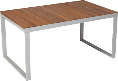 Produktbild von Merxx Gartentisch "Naxos" ausziehbar 150/200 x 90 cm - Aluminiumgestell Silber mit Akazienholz