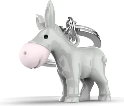 Produktbild von Schlüsselanhänger Donkey grau & Silikonnase
