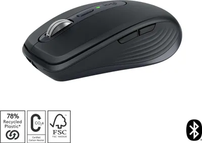 Zdjęcie produktu dla Logitech MX Anywhere 3S - Maus - optisch - 6 Tasten - kabellos - Bluetooth - Graphite (910-006929)