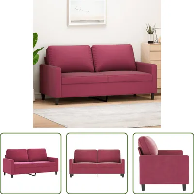 Produktbild von The Living Store 2-Sitzer-Sofa Weinrot 140 cm Samt