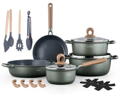 Image de Batterie de cuisine 18 pièces Tous feux dont induction Vert Swiss Haus SH-ZL3018G