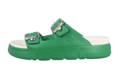 Image de Sandales Rieker, tailles grandes, couleur verte, modèle P2180-53, chaussures de grande taille pour femmes