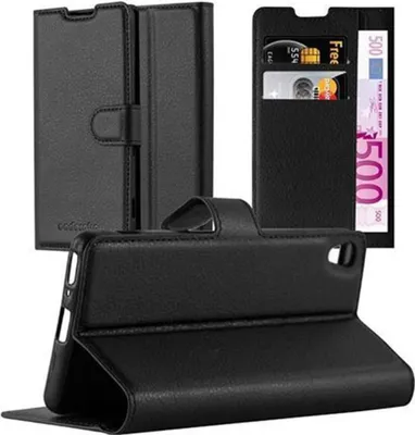 Produktbild von Cadorabo Hülle für Sony Xperia XA Schutz Hülle in Schwarz Handyhülle Etui Case Cover Magnetverschluss