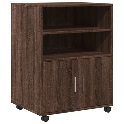 Obrázek produktu pro vidaXL Skříňka na kolečkách hnědý dubový vzhled 60x48x81 cm materiál na bázi dřeva