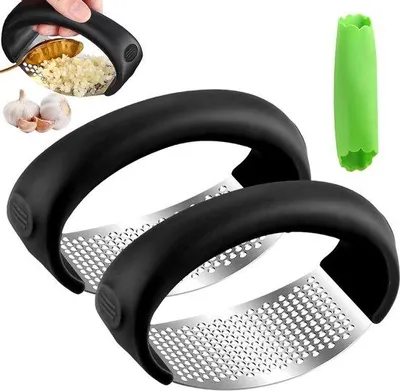 Immagine prodotto di Set di utensili da cucina, 2 pezzi, pelatore per aglio in acciaio inossidabile, nero