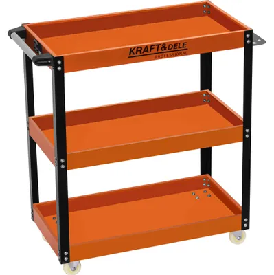 Produktbild von KRAFT&DELE | Werkzeugwagen, auf Rädern, 3 Etagen, Etagenwagen mit 3 Ladeflächen, Rollwagen, Transportwagen, Montagewagen, Plattformwagen