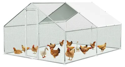 Zdjęcie produktu dla Kurnik Izrielar 3x4x2 m z dachem, ocynkowana metalowa zagroda na wolnym wybiegu