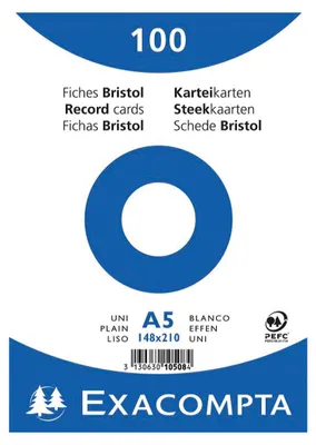 Immagine prodotto di Schedario Exacompta 10508E DIN A5 bianco 100 pz./confezione.