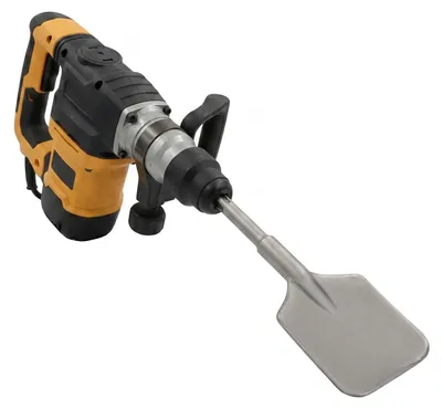 Immagine prodotto di Punta da scalpello a 5 punte per martelli elettrici - acciaio al cromo 40Cr - 40 cm - temprata ad alta temperatura - 2 punte e 3 scanalature - per piastrelle e laminato - argento/nero