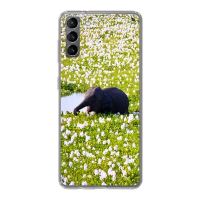Produktbild von MuchoWow® Handyhülle Schutzhülle Hülle für Samsung Galaxy S21 Plus Elefant - Wasser - Pflanzen - Grün - Natur - Tiere Silikon Softcase Handy Hülle - Handy-Tasche