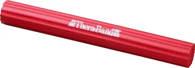 A red TheraBand FlexBar is shown against a white background.